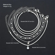 6Pcs 925 Sterling Silver Rhinestone Bracelets for Women Girls Luxury Korean Sparkling Starry Sky Charm Bracelets Party Jewelry