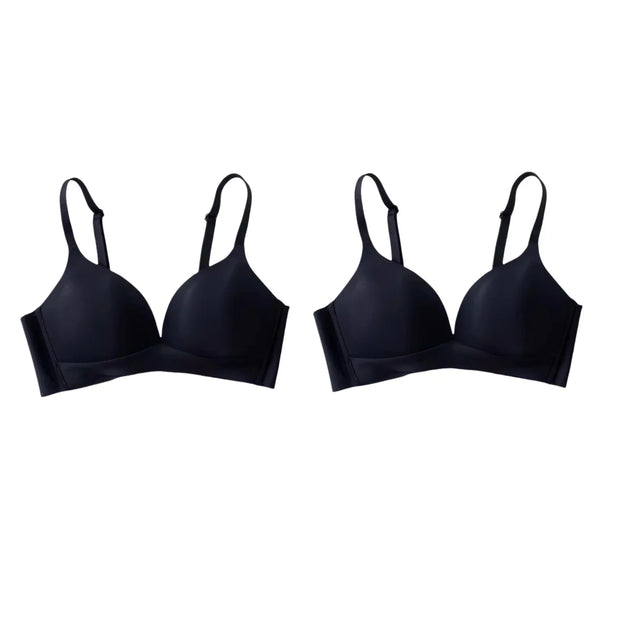 2Pcs/Set Seamless Bras For Women Glossy Underwear 3/4 Cup Push Up Bra Non-wire Bralette Japanese Female Sexy Lingerie S-XXL