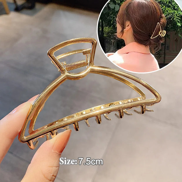 Fashion Elegant Gold Color S-shaped Metal Hairpins Hair Claw For Women Girls Korean Hair Clips Ponytail Clip Hair Accessories