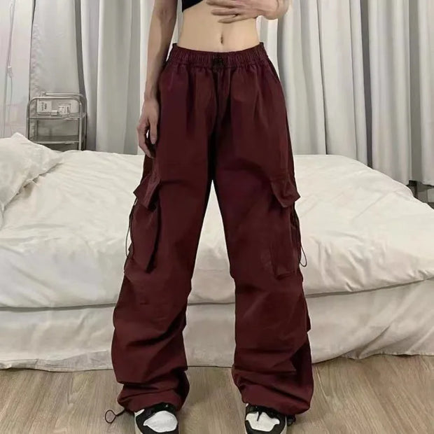 Retro Cargo Pants Women Fashion Streetwear High Waist Thin Casual Sweatpants Harajuku Sports Pants Woman Clothes Trousers Mujer
