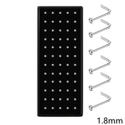 60Pcs Fashion L Shape Rhinestone Crystal Stainless Steel Nose Piercing Ear Bone Women Hypoallergenic Body Jewelry Piercing