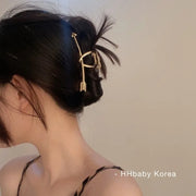 Fashion Elegant Gold Color S-shaped Metal Hairpins Hair Claw For Women Girls Korean Hair Clips Ponytail Clip Hair Accessories
