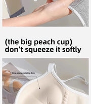 6cm Thickened Push-Up Bra for Small Chest Wireless No Steel Ring Anti-Slip Pads Seamless Invisible Adjustable Straps
