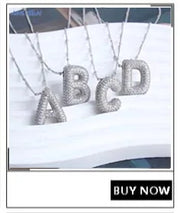 MHS.SUN Gold Plated Balloon 26 Letter Necklaces Copper Zircon Bubble Initial Pendant Chunky Women Personality Chain Jewelry