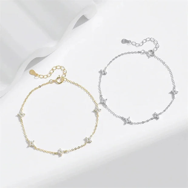 New Crystal Flower Stainless Steel Bracelet Women Fashion Personality Korean Bracelet Jewelry Accessories Anniversary Gift
