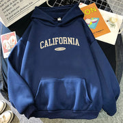 California West Coast Design Womens Hoody Hip Hop All-Match Streetwear Pocket Crewneck Clothes Fleece Comfortable Female Hoodie