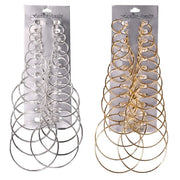 12Pairs/6Pairs Simple Punk Hoop Earrings Set Big Circle Earrings Jewelry for Women Girls Ear Hoops Earring Round Oversized