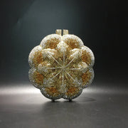 Rose Flower Pink/Green Rhinestones Evening Clutches Women Floral Yellow Crystal Evening Bags Bridal Wedding Party Clutch Purse