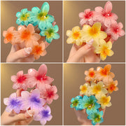 11CM Candy Color 3 Flower Sweet Large Gradient Shark Clip Hairpin Headwear Headdress Hair Accessories For Women Girls Hair Clip