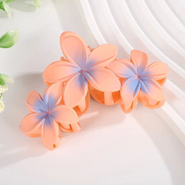 11CM Candy Color 3 Flower Sweet Large Gradient Shark Clip Hairpin Headwear Headdress Hair Accessories For Women Girls Hair Clip