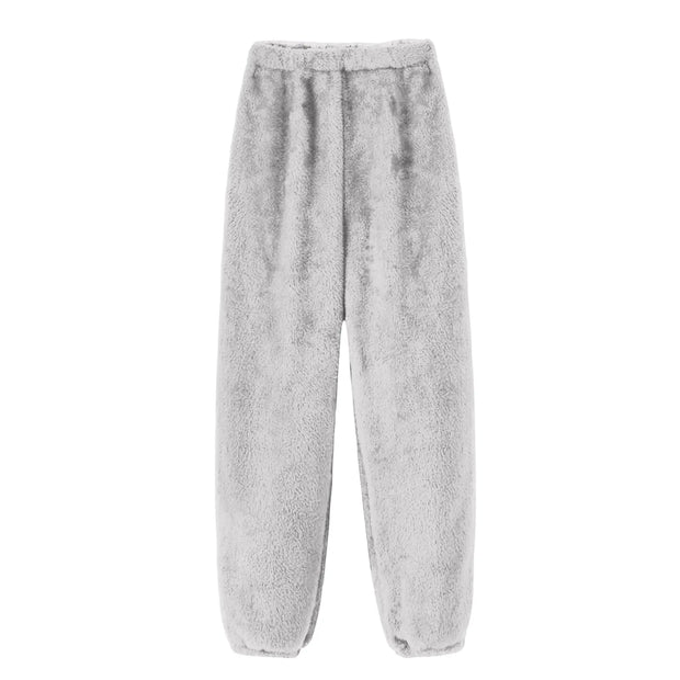 Women Comfortable Plush Sleep Bottoms Trendy Casual Solid Color Pajama Pants Female Leisure Family Daily Soft Cozy Trousers