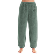 Women Comfortable Plush Sleep Bottoms Trendy Casual Solid Color Pajama Pants Female Leisure Family Daily Soft Cozy Trousers